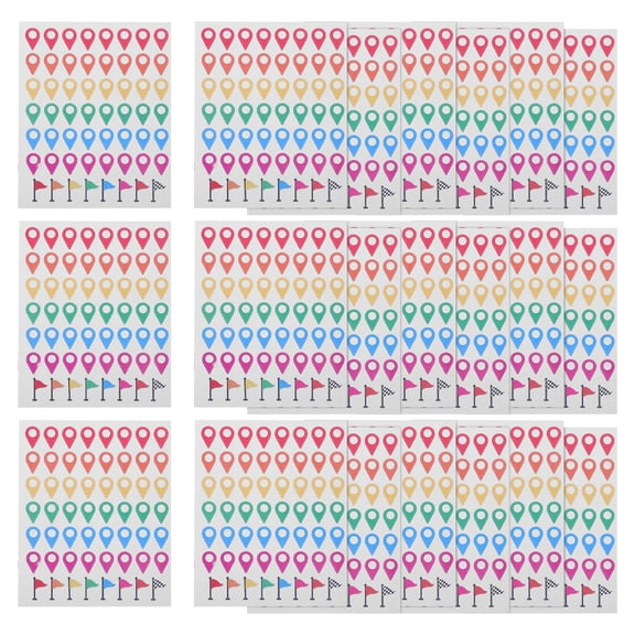 DEEPCRAFF 560Pcs Assorted Color Map Location Stickers Self Adhesive Map Marker Labels for Travel and Road Trip Planning