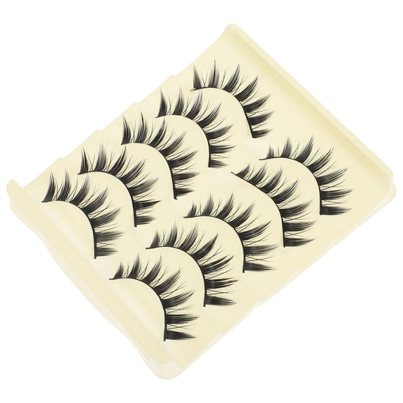 DEEPCRAFF 5 Pairs Natural False Eyelashes, Double Effect, Lightweight Reusable Makeup Accessory for Daily Wear