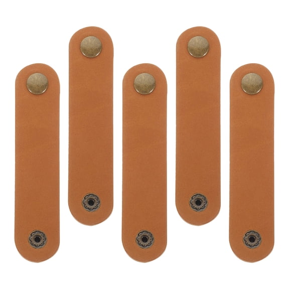 DEEPCRAFF 5-Pack Brown Cable Organizer Straps for USB, Earphone, and Wire Management Accessories