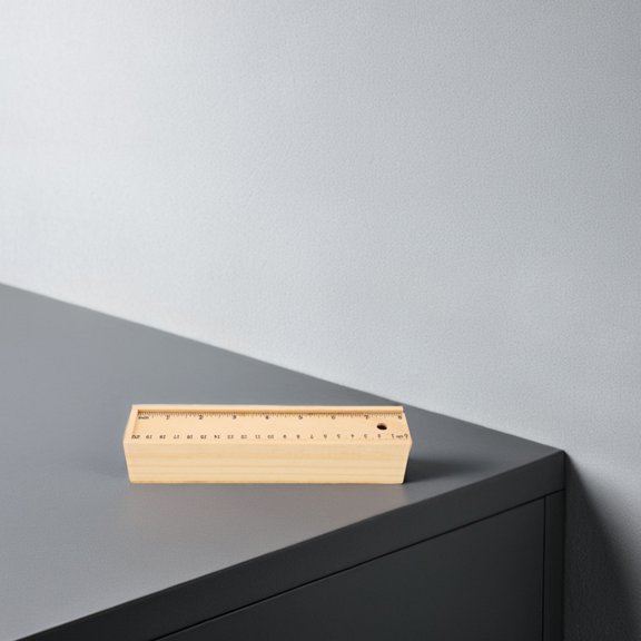 DEEPCRAFF 5Pcs DIY Wood Pencil Box with Slide Out Drawer and Built in Ruler for Compact Stationery Storage