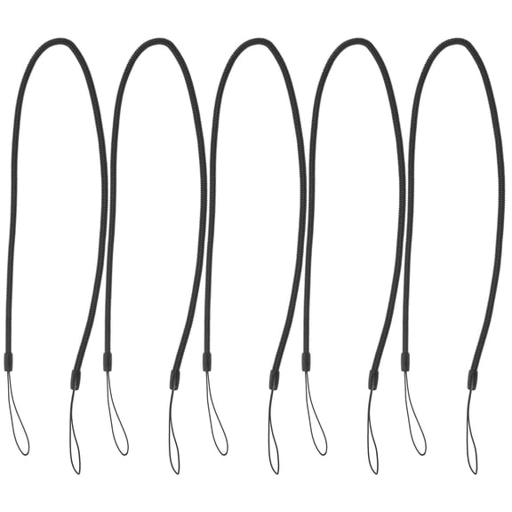 DEEPCRAFF 5-Pack Black Elastic Pen Tether Lanyards for Stylus with Portable Retractable Strap for Easy Carry