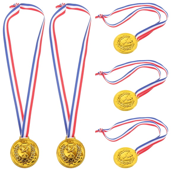 DEEPCRAFF Kids Pretend Medals Golden for Parties and Birthdays 5Pcs