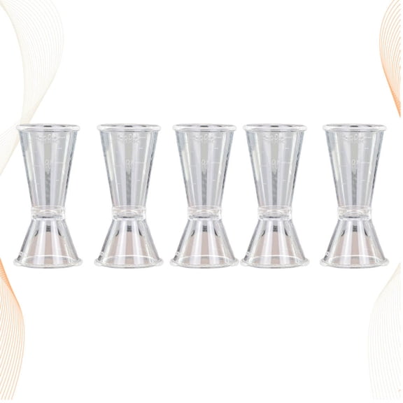 DEEPCRAFF 5Pcs Transparent Double Head Measuring Cup Professional Bartender Bar Tool Ounce Wine Device