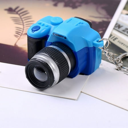 DEEPCRAFF 5Pcs Mini Keychain Camera for Backpack Decoration in Assorted Color with LED Glowing