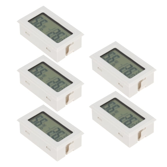 DEEPCRAFF Digital Hygrometer Thermometer White ABS for Measuring Use in Reptile Breeding 5Pcs