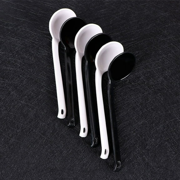 DEEPCRAFF Set of 5 White Turtle-Shaped Ramen Spoons for Kitchen, Canteen, and Dining Use