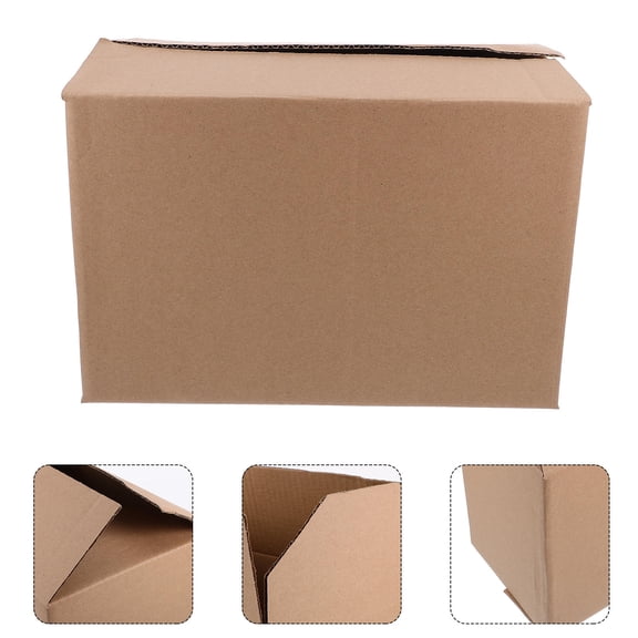 DEEPCRAFF 5-Pack Heavy Duty Light Brown Folding Storage Boxes Recyclable Moving Cartons for Home and Office Organization