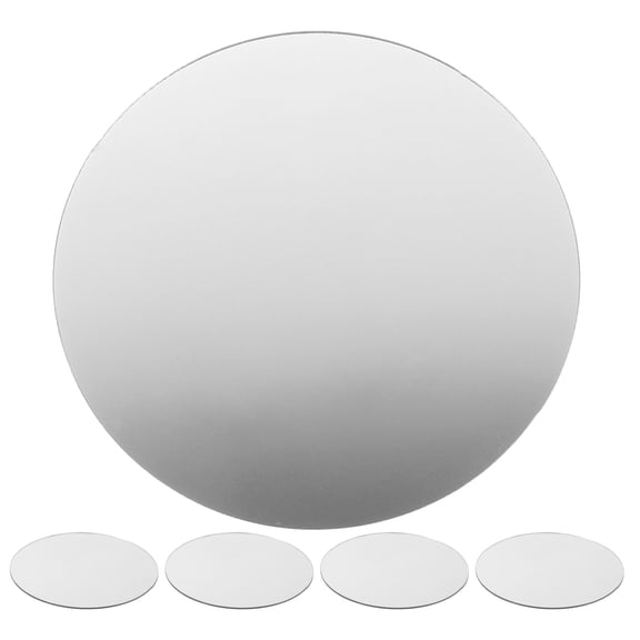 DEEPCRAFF 5Pcs Small Craft Mirrors Plated Silver Self Adhesive Acrylic Circle Wall Mirror Stickers for Home Decor