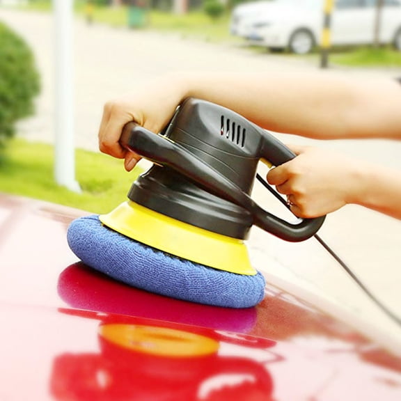 DEEPCRAFF Reusable Blue Microfiber Bonnet Pads for Car Wax Application 5Pcs