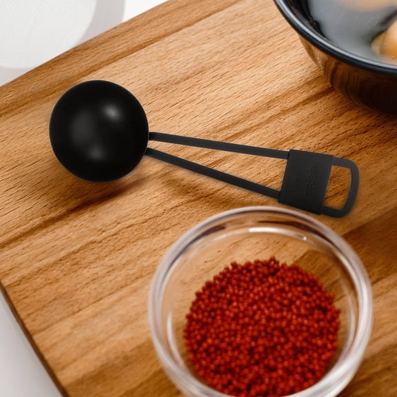 DEEPCRAFF 5Pcs Stainless Steel Measuring Spoon Set Black for Precise Cooking and Baking