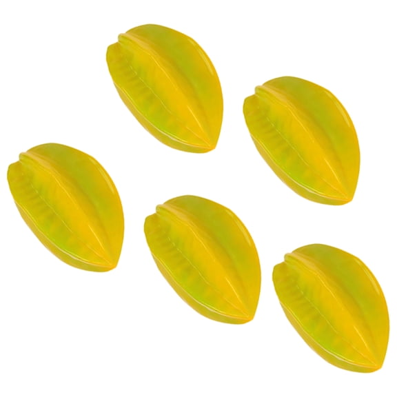 DEEPCRAFF 5Pcs Yellow Simulation Model Plastic Faux Fruit for Decoration and Educational Use