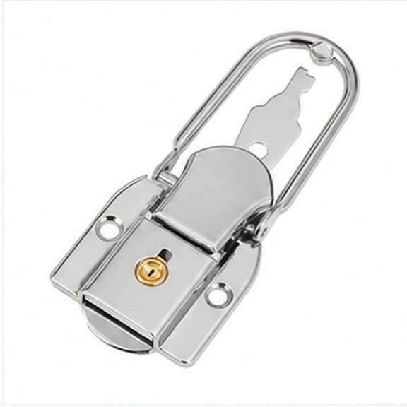 DEEPCRAFF 5Set Metal Box Closure Lock with Key Plated Silver Buckle Latch for Suitcase Toolbox Chest