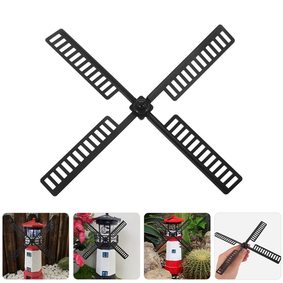 DEEPCRAFF 5Sets Black Plastic Windmill Blades Replacement Parts Waterproof for Garden Decor