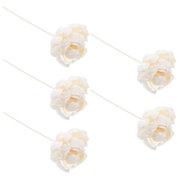 DEEPCRAFF 5pcs Artificial Peony Flower Diffuser Sticks with Wood and Pith Paper