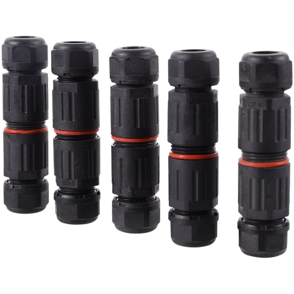 DEEPCRAFF Professional Waterproof Connectors Black Pa for Cables with IP68 Flame Retardant 5Pcs