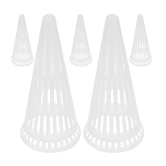 DEEPCRAFF 5Pcs White Hydroponic Net Cups Easy Grip Plastic Planters for Gardening Use