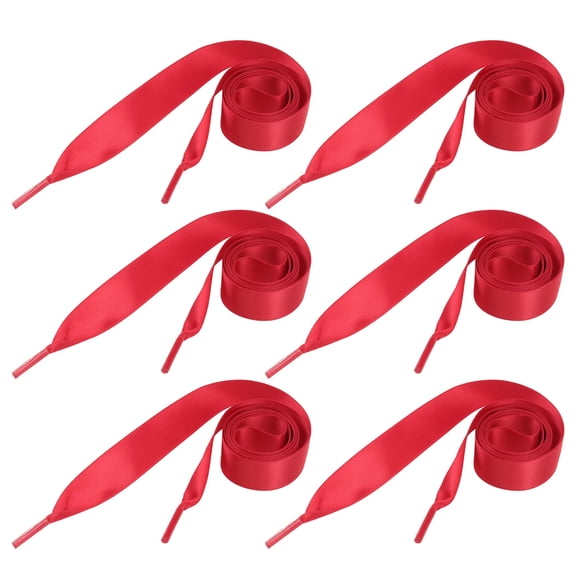 DEEPCRAFF Creative Red Satin Shoelaces Durable and Versatile for Decor 6Pairs