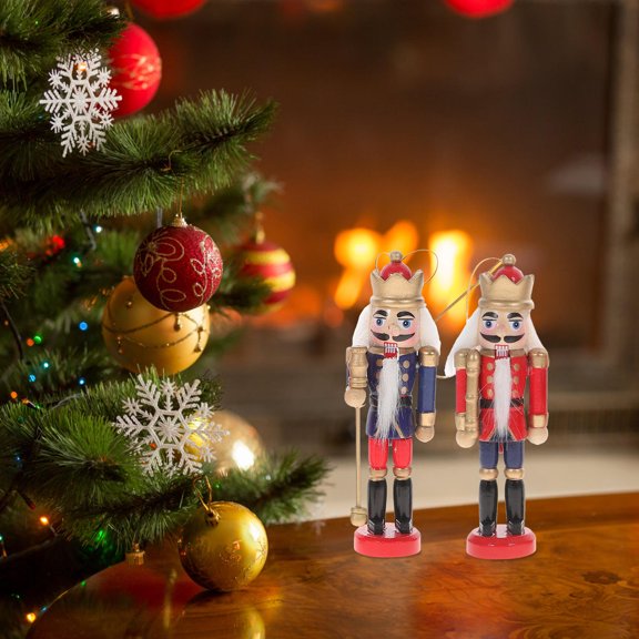 DEEPCRAFF 6 Pcs Nutcracker Festive Collectible Wooden Decoration Assorted Color For Families