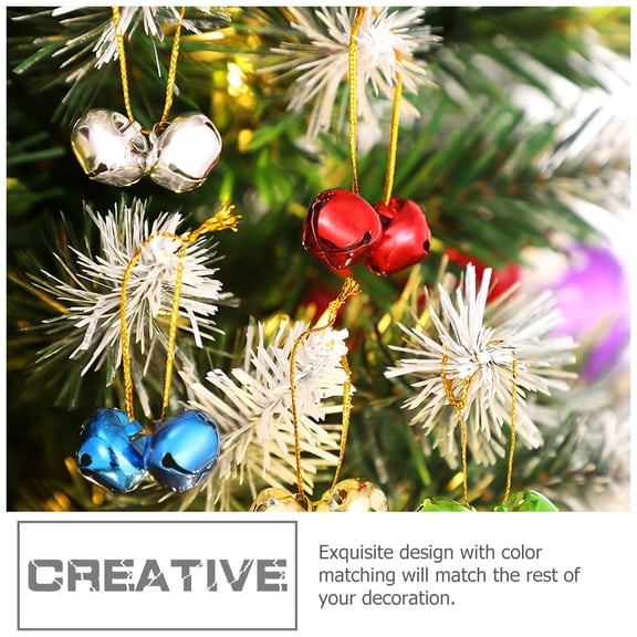 DEEPCRAFF 60 Pcs Metal Hanging Bell Silver Decoration for Christmas Decorations