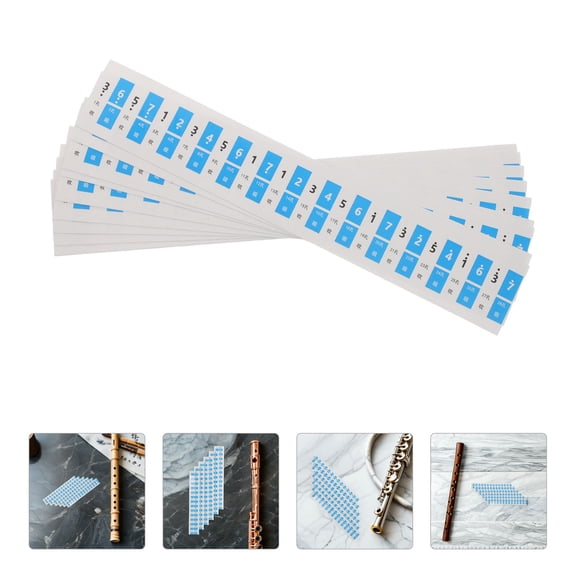 DEEPCRAFF 60Pcs Removable Harmonica Note Stickers for 24 Hole and 28 Hole Harmonicas in Blue Color