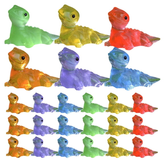 DEEPCRAFF 60Pcs Small Resin Lizard Figurines with Night Glow Feature for Garden and Indoor Decoration