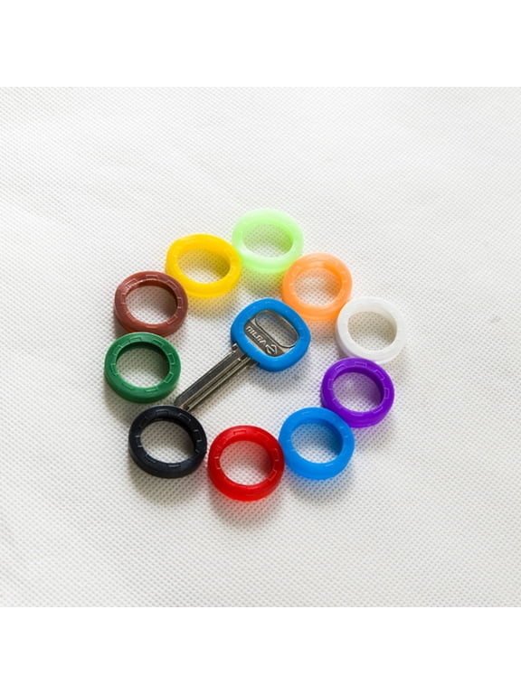 64-Piece Assorted Color Silicone Rubber Key Caps Covers for Key Organization and Identification