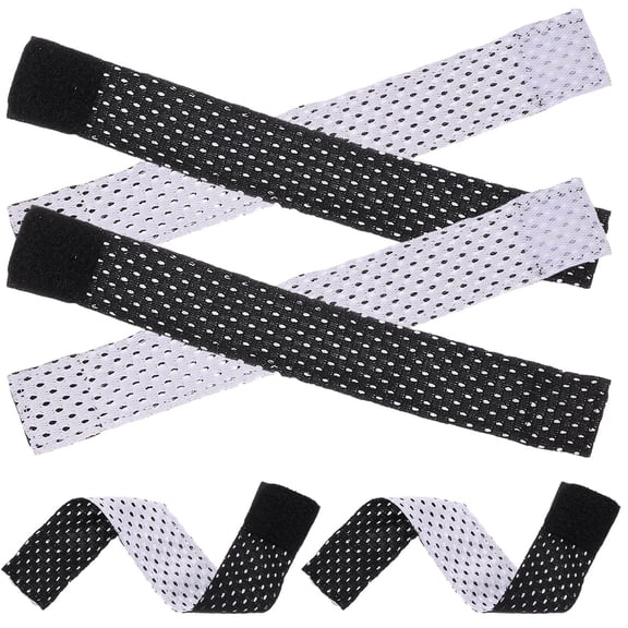 DEEPCRAFF 6Pcs Adjustable Black Sleeve Holders with Elastic Breathable Cuff for Sports and Shirt Sleeves