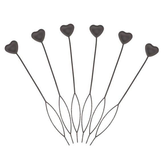 DEEPCRAFF 6Pcs Black Heart Plastic Hair Loop Styling Tools Quick Braiding and Updo Hair Accessories
