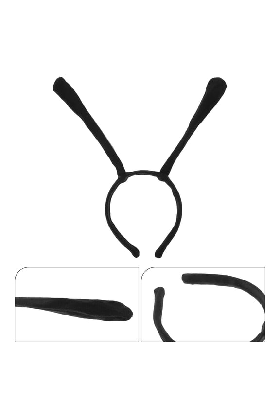 6Pcs Black Insect Antenna Headbands with Flexible Fuzzy Material for Cosplay and Party