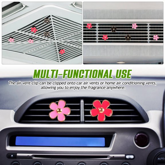 DEEPCRAFF Vent Clip Car Accessories Alloy Flower Shape Women Car Interior 6 Pcs