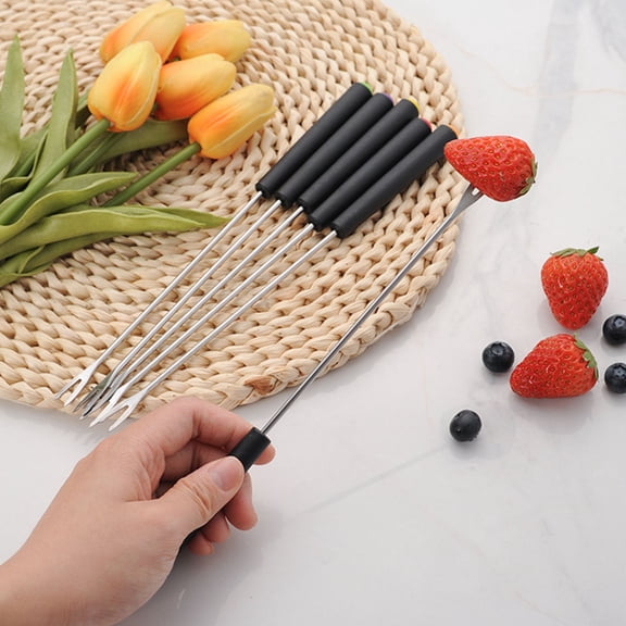 DEEPCRAFF 6Pcs Stainless Steel Fondue Forks with Practical Design for Chocolate and Candy Coating