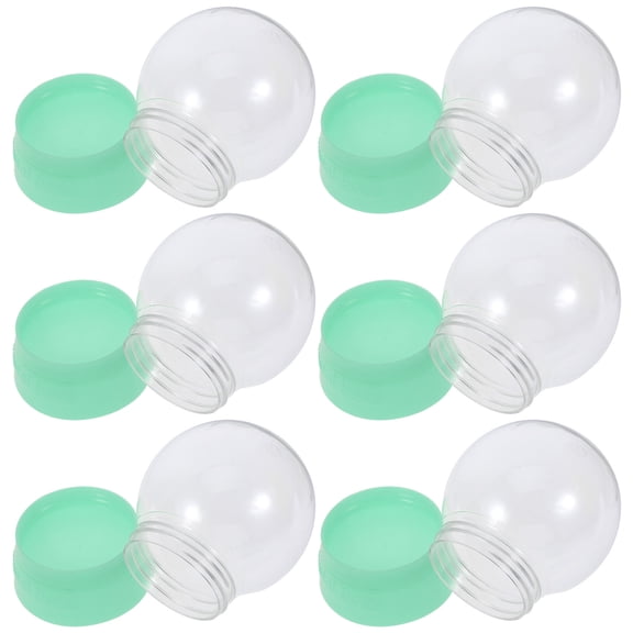 DEEPCRAFF Plastic Snow Globe Supplies Light Green Clear Sphere for DIY Decor 6Pcs
