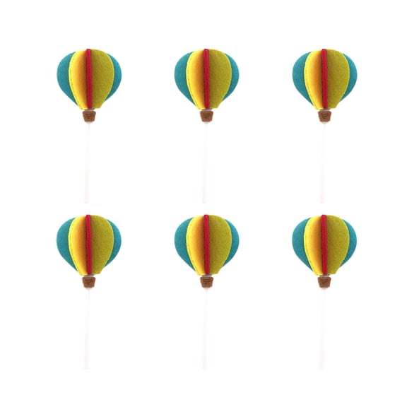 DEEPCRAFF 6-Piece Hot Air Balloon Cake Toppers Set for Party Decorations and Holiday Celebration Atmosphere