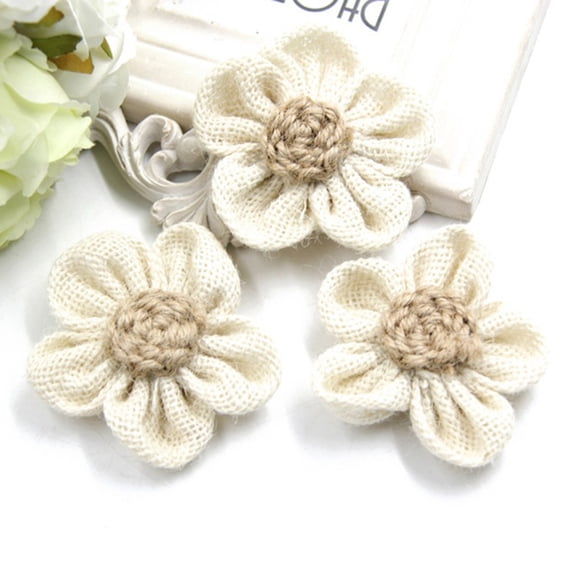 DEEPCRAFF 6-Piece Jute Rose Flower Set Rustic Wedding Decorations for Special Events and Important Occasions
