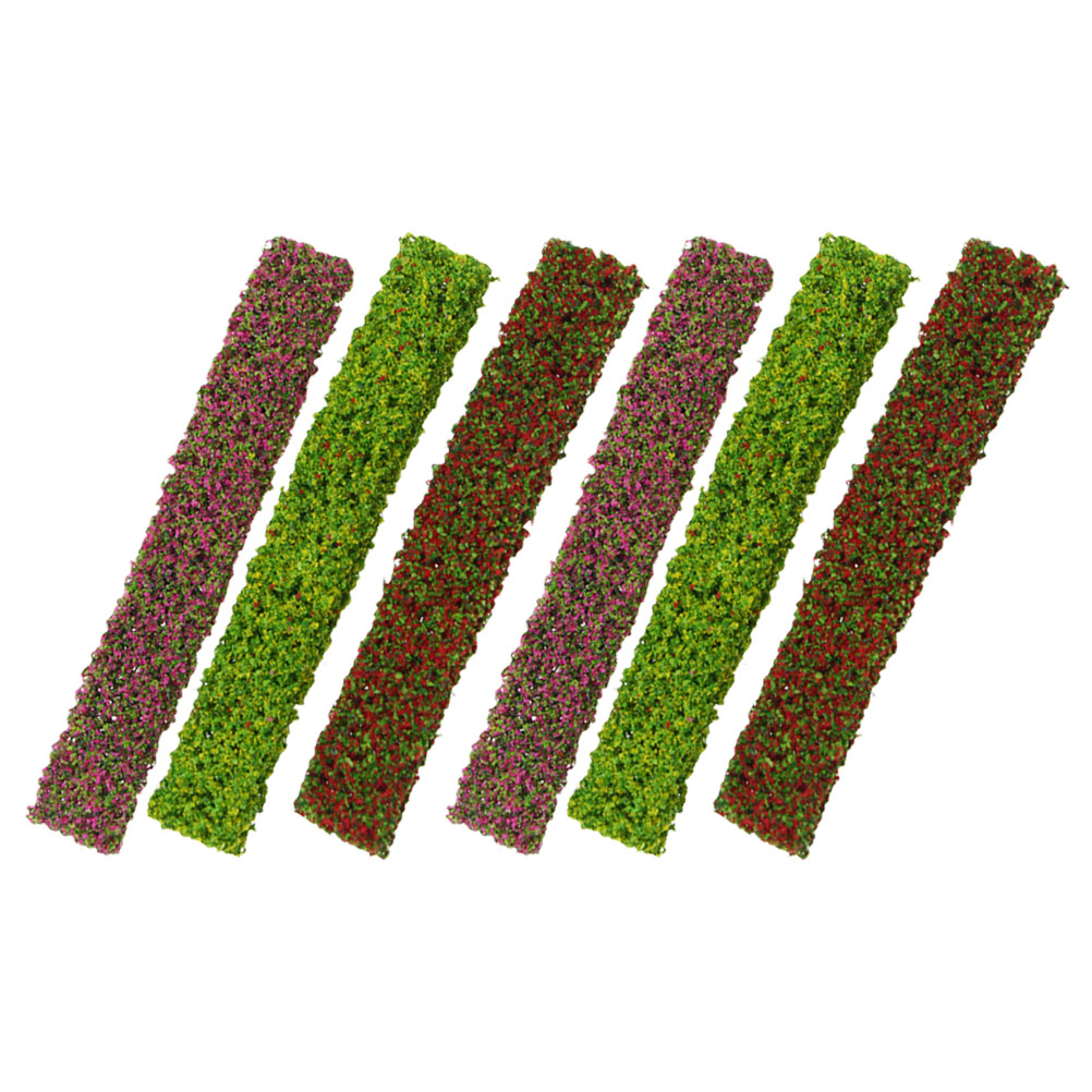 PATIKIL 7.9 Inch Miniature Shrub Strips - 6 Color Static Flower Bush Set For Model Railway, Diorama, Fairy Garden Scenery