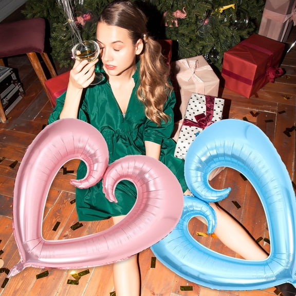 DEEPCRAFF 6-Pack Multi-Color Heart Foil Balloons, Easy to Inflate for Wedding, Party Decorations, Photo Booth Props