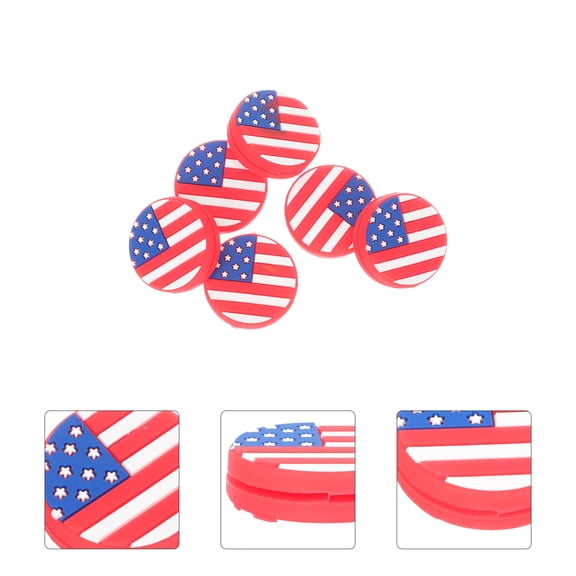 DEEPCRAFF 6Pcs Assorted Color Tennis Racket Vibration Dampeners Silicone Shock Absorbers with National Flag Design