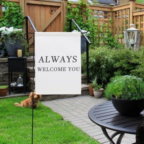 DEEPCRAFF 6-Pack White Garden Flags, Blank Outdoor Yard Banners for Custom Patio, Lawn and Garden Decoration