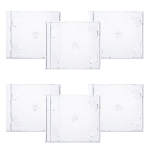 DEEPCRAFF 6-Pack Lightweight Clear CD DVD Storage Cases Organizer for Music, Games, PC Discs, and Media