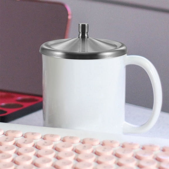 DEEPCRAFF 6Pcs Reusable Stainless Steel Coffee Cup Seal Cap for Hot Beverage Tea Cup Cover Silver