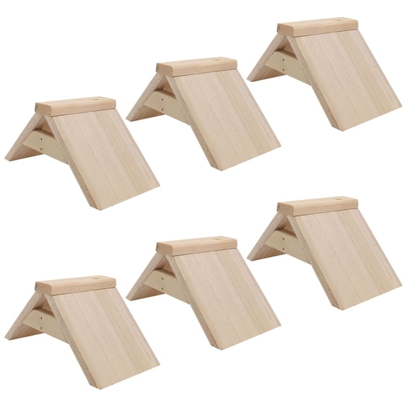 DEEPCRAFF 6Pcs Wooden Bird Perch Stand Durable Pigeon Rest Stand Light Yellow for Indoor Outdoor Birds
