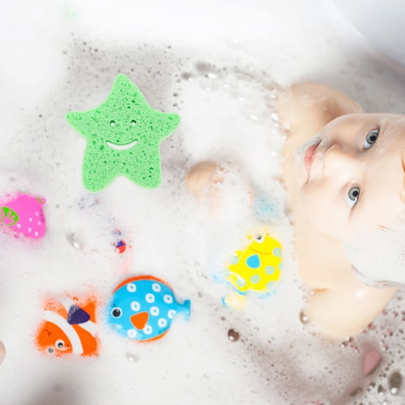 DEEPCRAFF 6Pcs Wear Resistant Green Bathing Sponges with Strong Friction for Smooth Skin