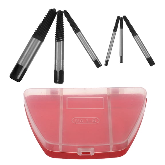 DEEPCRAFF 6-Piece Stripped Bolt Extractor and Damaged Screw Remover Set with Multi-Size Bits, Plastic Storage Case for Home Repair