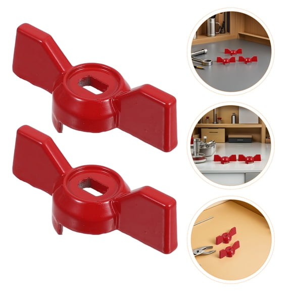 DEEPCRAFF 6Pcs Red Universal Valve Lever Handle Replacement for Garden Faucet