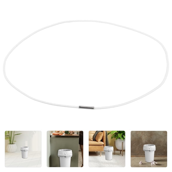 DEEPCRAFF 6Pcs Adjustable Elastic Trash Can Bands White Garbage Bag Fasteners