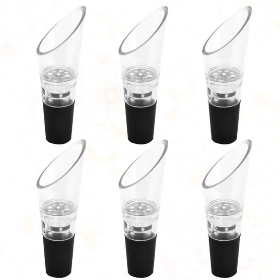 DEEPCRAFF 6Pcs Wine Pourer Black Plastic For Instant Decanting And Pouring Wine Bar Party Restaurant Use