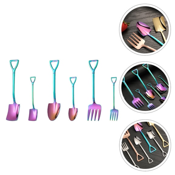 DEEPCRAFF 6-Piece Yogurt Spoon Set for Home Use, Tea Shops, Dessert Serving, and Ice Cream Enjoyment