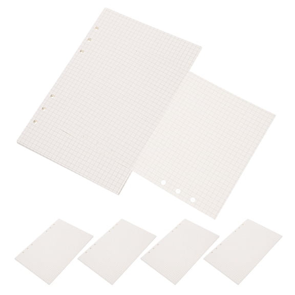 DEEPCRAFF 6pcs A5 Loose Leaf Paper Refills Grid Binder Inserts for Work Planning