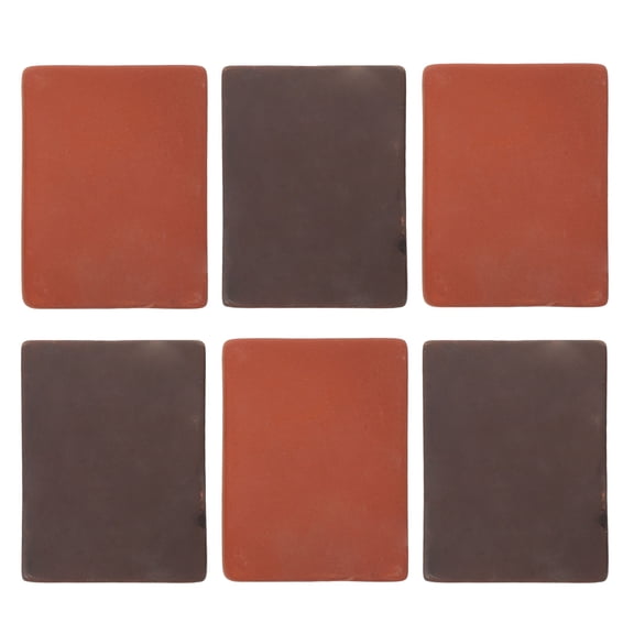 DEEPCRAFF 6pcs Handmade Red Clay Turtle Tank Landscape Brick Ceramic 3.14 X 2.36