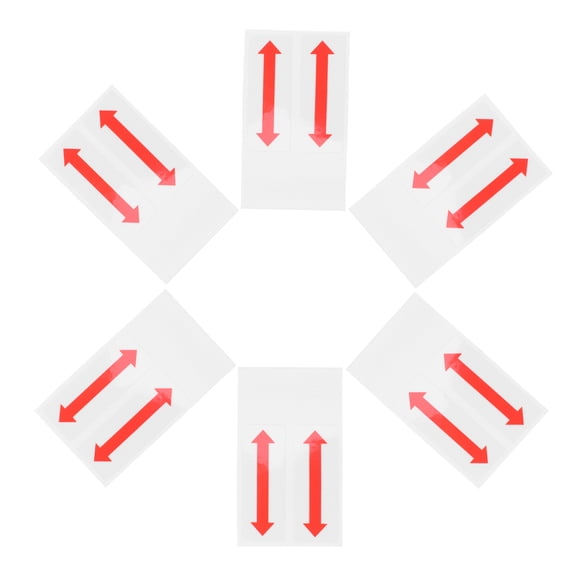 DEEPCRAFF 6-Pack Red Directional Arrow Stickers with Removable Adhesive for Traffic Control and Safety Guidance